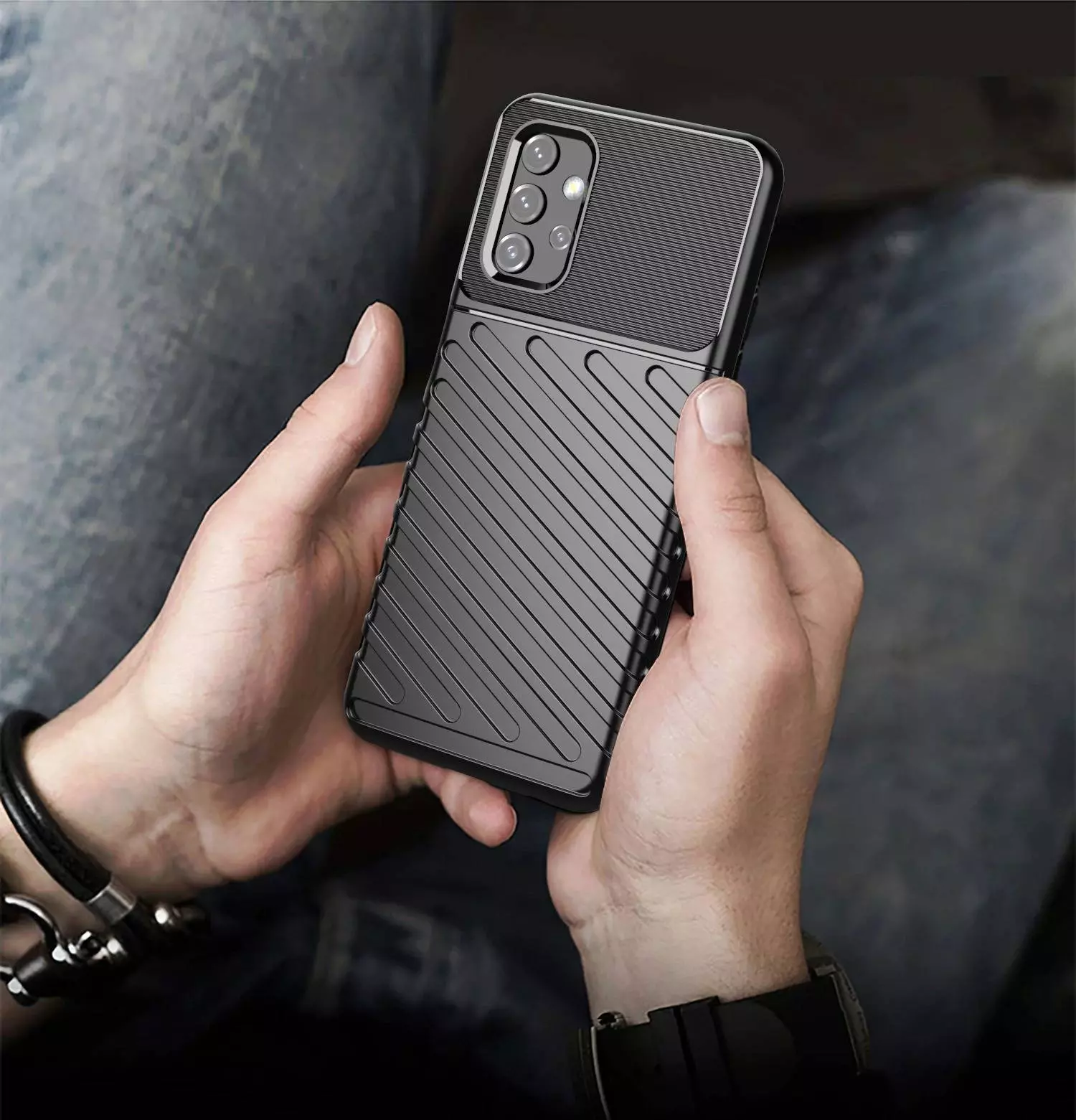 Противоударный чехол бампер для Samsung Galaxy A04s / Galaxy A13 5G / Galaxy A13 / Galaxy A32 5G / Galaxy M32 5G Anomaly Thunder Blue (Синий)