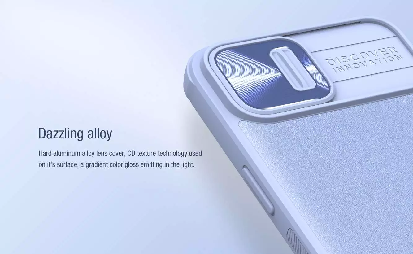 Протиударний чохол бампер Nillkin CamShield Leather для iPhone 14 Purple (Пурпурний)