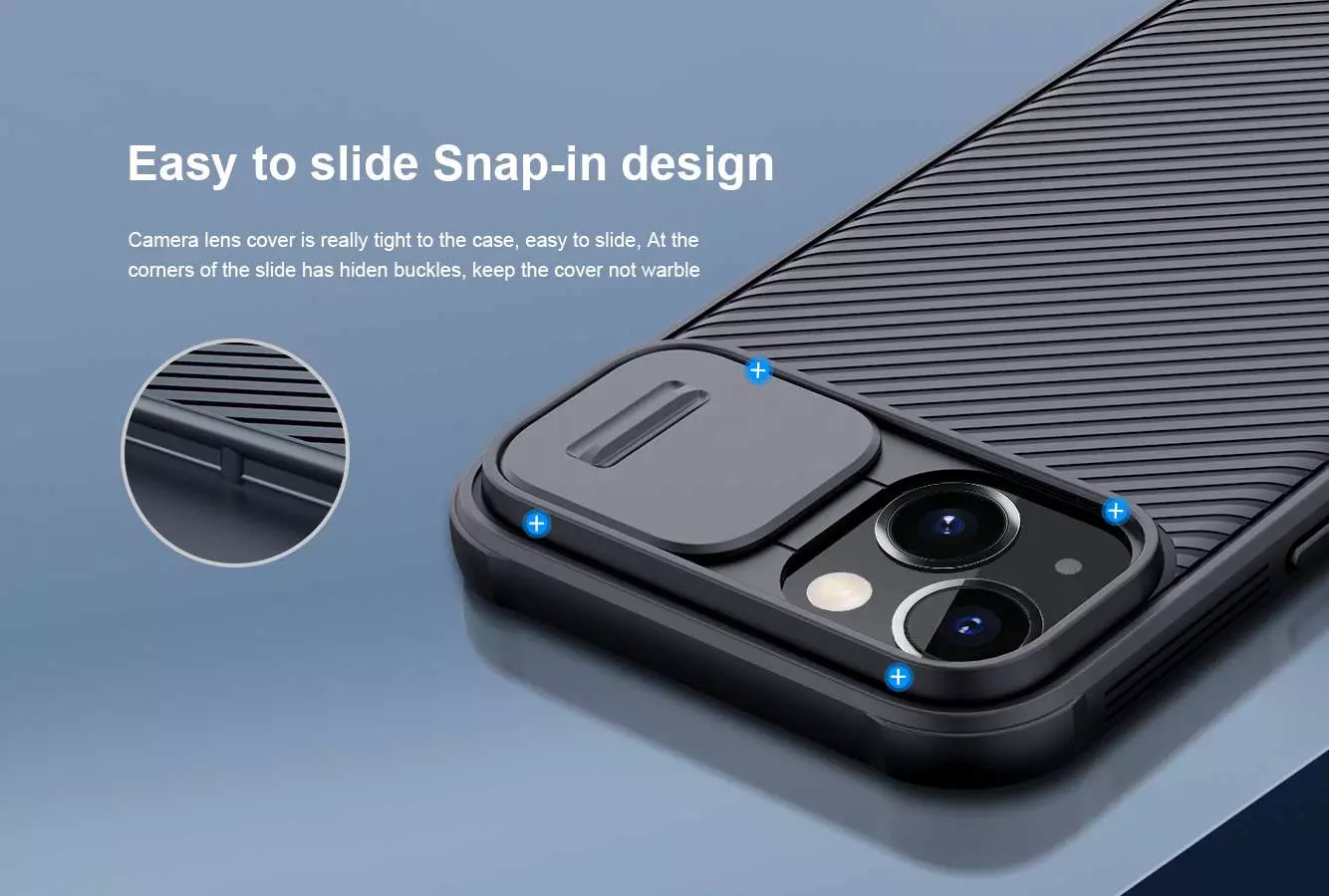 Противоударный чехол бампер Nillkin CamShield Pro Magnetic (шторка на камеру) для iPhone 14 Plus Blue (Синий) Противоударный чехол бампер Nillkin CamShield Pro Magnetic (шторка на камеру) для iPhone 14 Plus Blue (Синий)