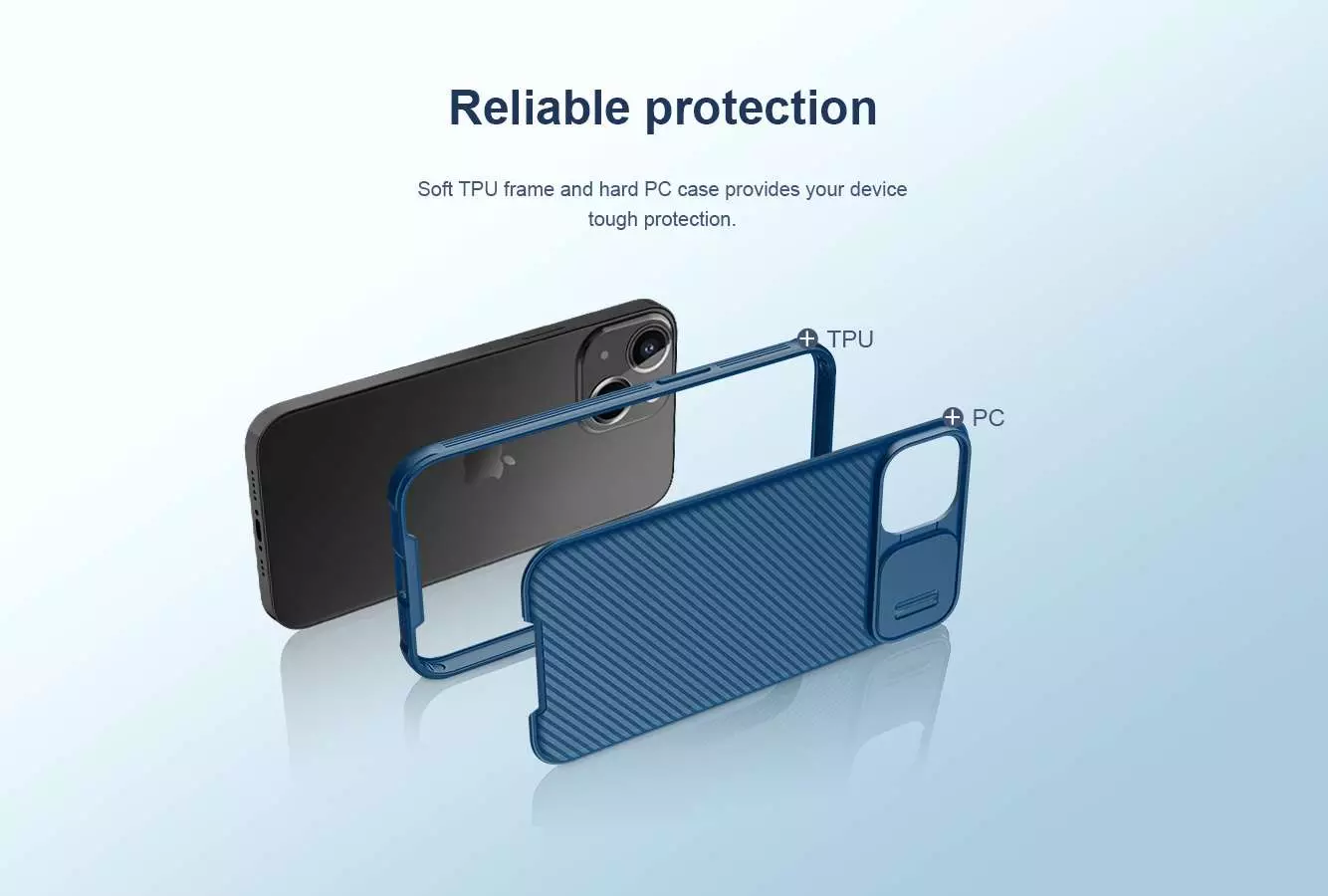 Противоударный чехол бампер Nillkin CamShield Pro Magnetic (шторка на камеру) для iPhone 14 Plus Blue (Синий) Противоударный чехол бампер Nillkin CamShield Pro Magnetic (шторка на камеру) для iPhone 14 Plus Blue (Синий)