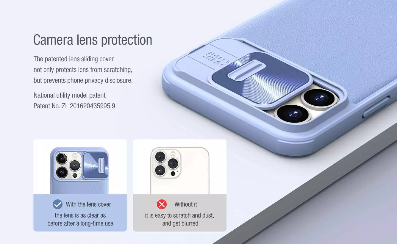 Протиударний чохол бампер Nillkin CamShield Leather для iPhone 13 Pro Dark Green (Темно зелений)