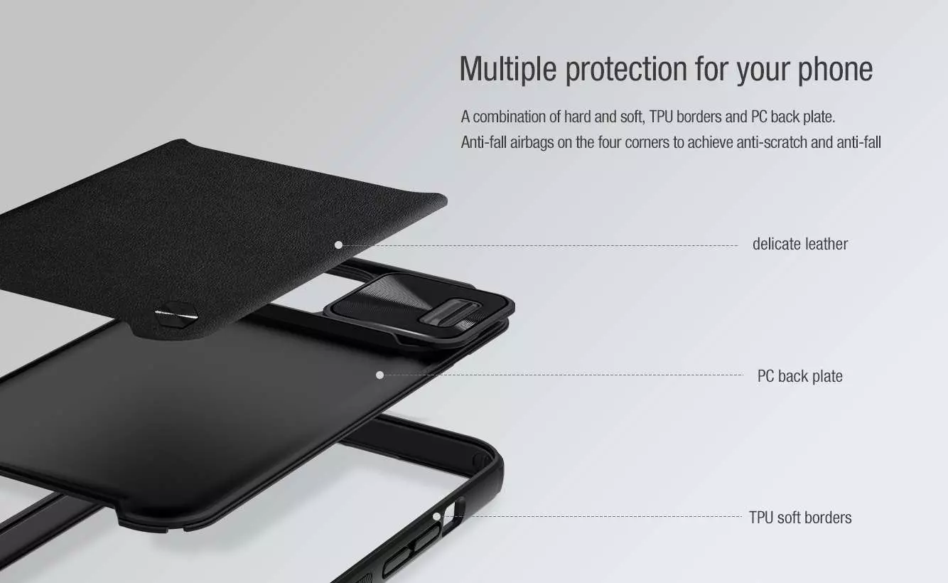 Протиударний чохол бампер Nillkin CamShield Leather для iPhone 13 Pro Dark Green (Темно зелений)