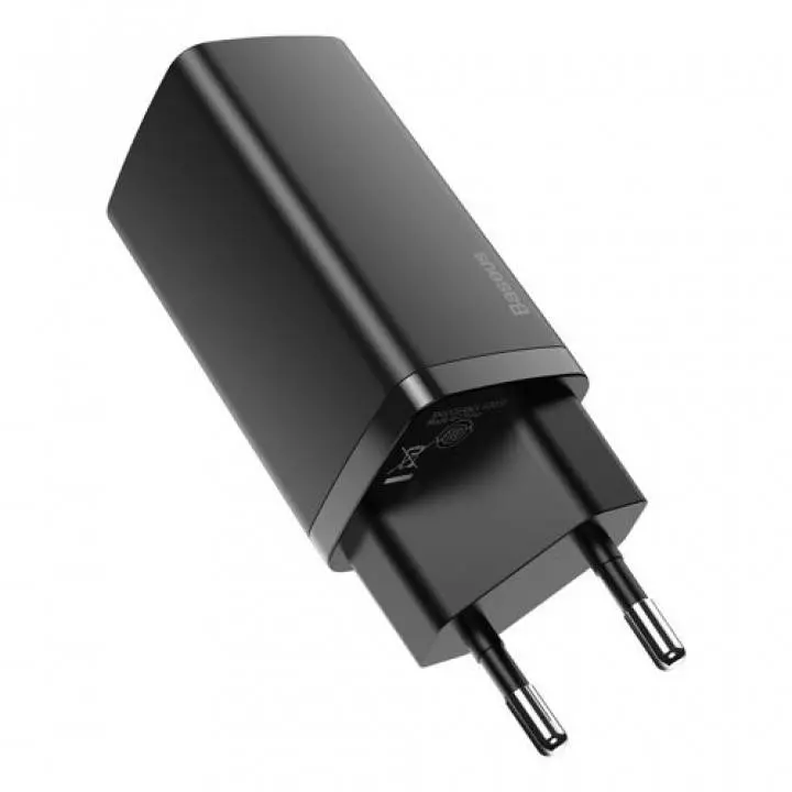 Сетевое зарядное устройство Baseus GaN2 Lite Quick Charger C+U 65W Black (Черный) (CCGAN2L-B01)