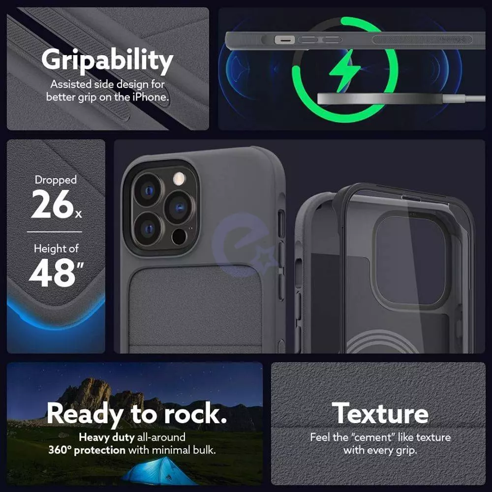 Протиударний чохол бампер Caseology Stratum для iPhone 13 Pro Max Ash (Попелястий) ACS03599