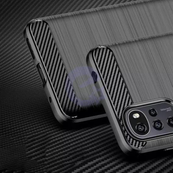 Протиударний чохол бампер для Motorola Moto G22 / E32 iPaky Carbon Fiber Black (Чорний)