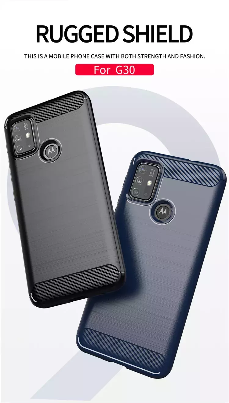Противоударный чехол бампер для Motorola Moto G42 iPaky Carbon Fiber Blue (Синий)