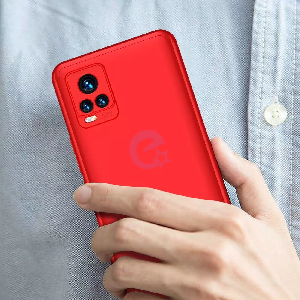 Ультратонкий чохол бампер для Vivo X60 GKK Dual Armor Black / Red (Чорний / Червоний)