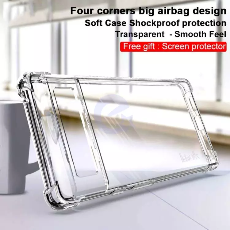 Протиударний чохол бампер для Google Pixel 7 Pro Imak Shock Black / Transparent (Чорний / Прозорий)