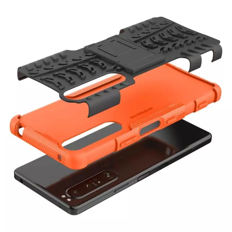 Протиударний чохол бампер для Sony Xperia 1 III Nevellya Case (вбудована підставка) Blue (Синій)