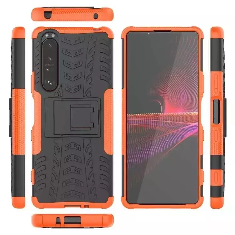 Протиударний чохол бампер для Sony Xperia Pro-I Nevellya Case (вбудована підставка) Orange (Помаранчевий)