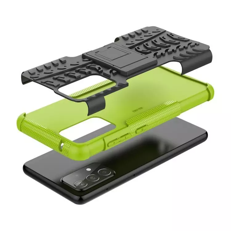 Противоударный чехол бампер для Samsung Galaxy A73 5G Nevellya Case (встроенная подставка) Green (Зеленый)