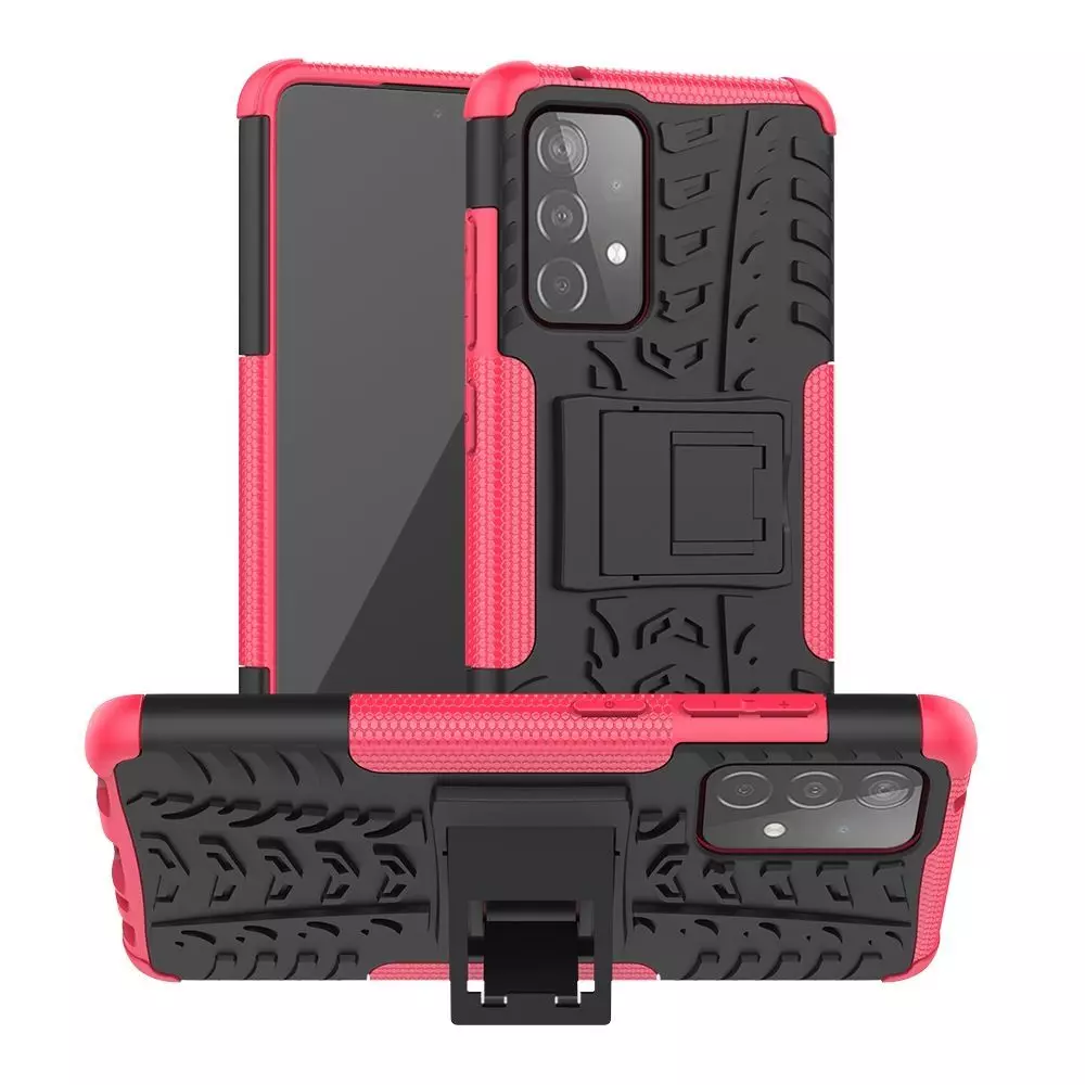 Противоударный чехол бампер для Samsung Galaxy A73 5G Nevellya Case (встроенная подставка) Pink (Розовый)