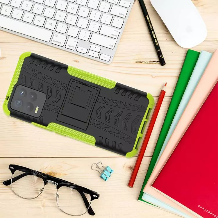 Протиударний чохол бампер для Motorola Moto G Stylus 5G Nevellya Case (вбудована підставка) Green (Зелений)