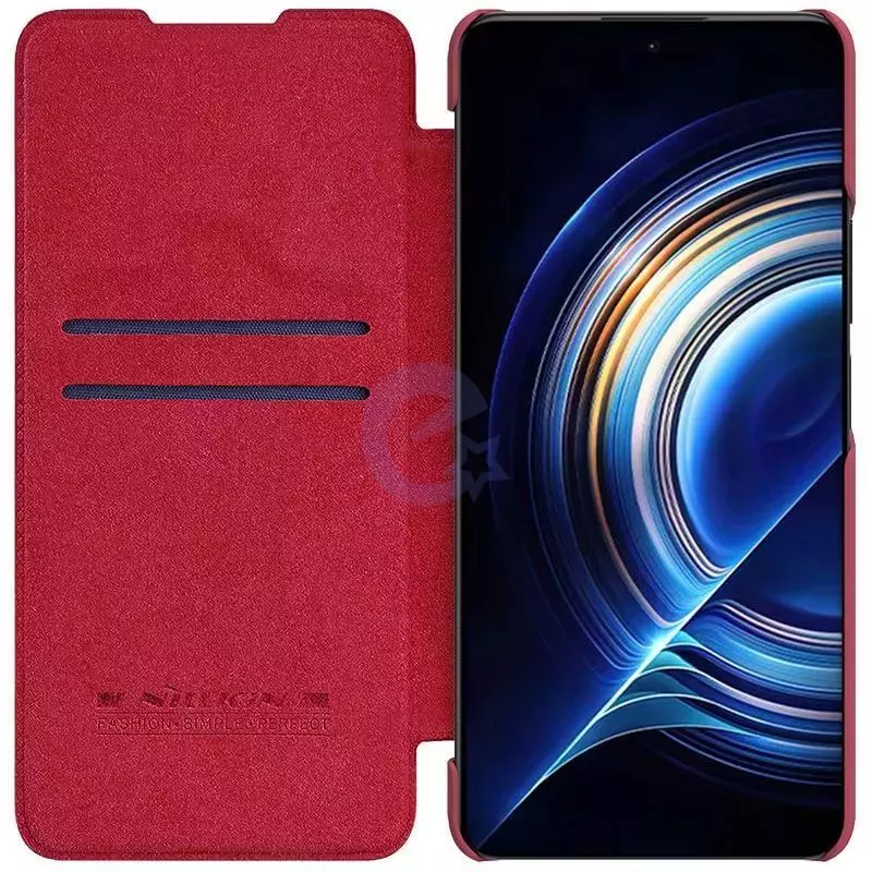 Чехол книжка Nillkin Qin Pro (шторка на камеру) для Vivo Y02 Red (Красный)