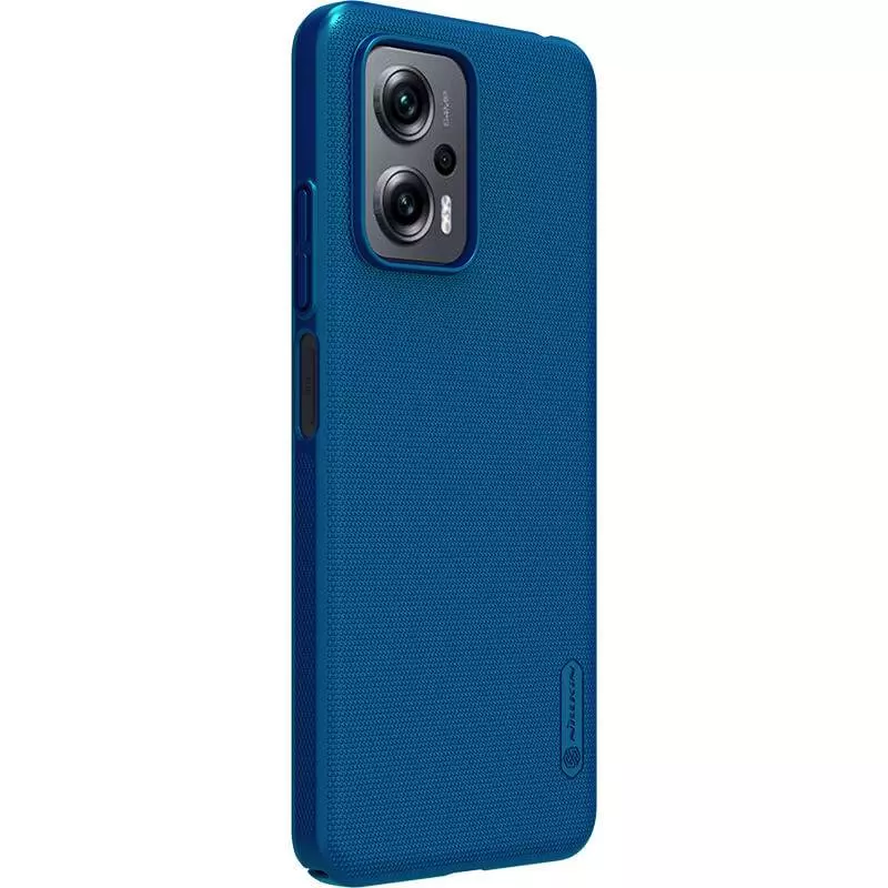 Противоударный чехол бампер Nillkin Super Frosted Shield для Xiaomi Poco X4 Pro 5G Blue (Синий)