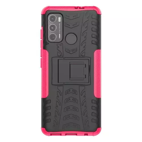 Противоударный чехол бампер для Motorola Moto G60 / Moto G40 Fusion Nevellya Case (встроенная подставка) Pink (Розовый)