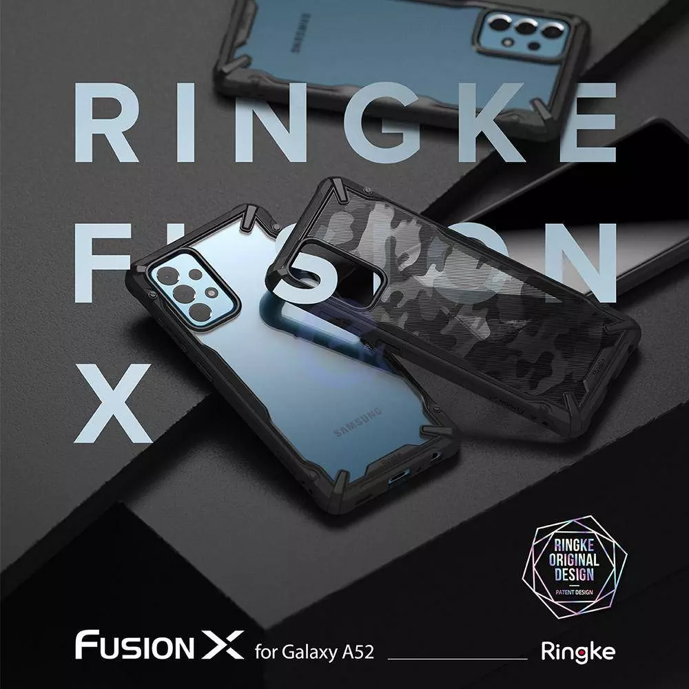Протиударний чохол бампер Ringke Fusion-X для Samsung Galaxy A73 5G Camo / Black (Камуфляж / Чорний)