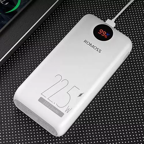 Зовнішній акумулятор Romoss digital display Power Bank 30000mAh 22.5W White (Білий) SW30PF