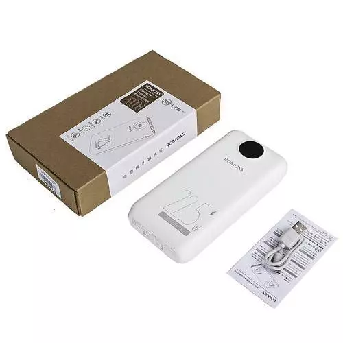 Зовнішній акумулятор Romoss digital display Power Bank 30000mAh 22.5W White (Білий) SW30PF