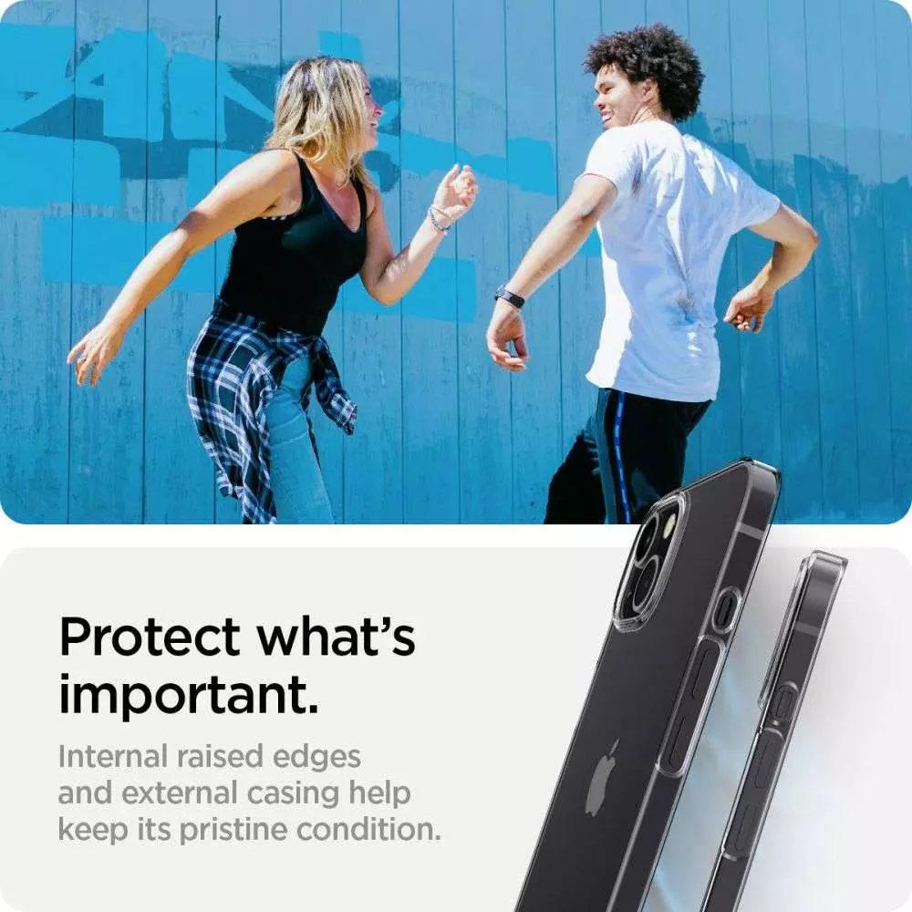 Противоударный чехол бампер Spigen Air Skin для iPhone 14 Plus Crystal Clear (Прозрачный)