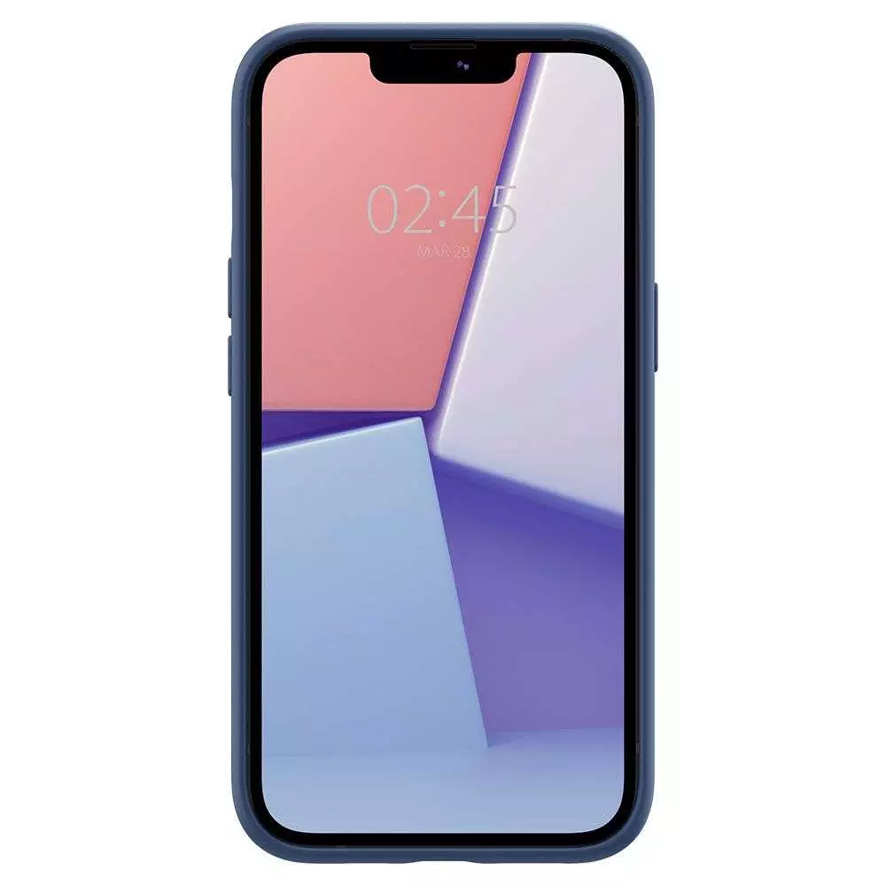Противоударный чехол бампер Spigen Silicone Fit для iPhone 14 Navy Blue (Темно Синий)