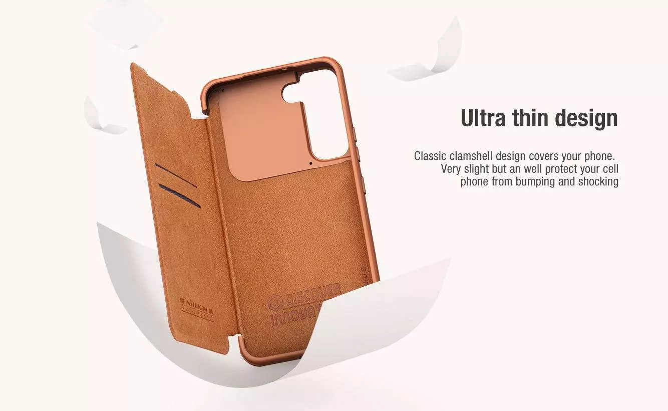 Чохол книжка Nillkin Qin Pro (шторка на камеру) для Samsung Galaxy S22 Black (Чорний)