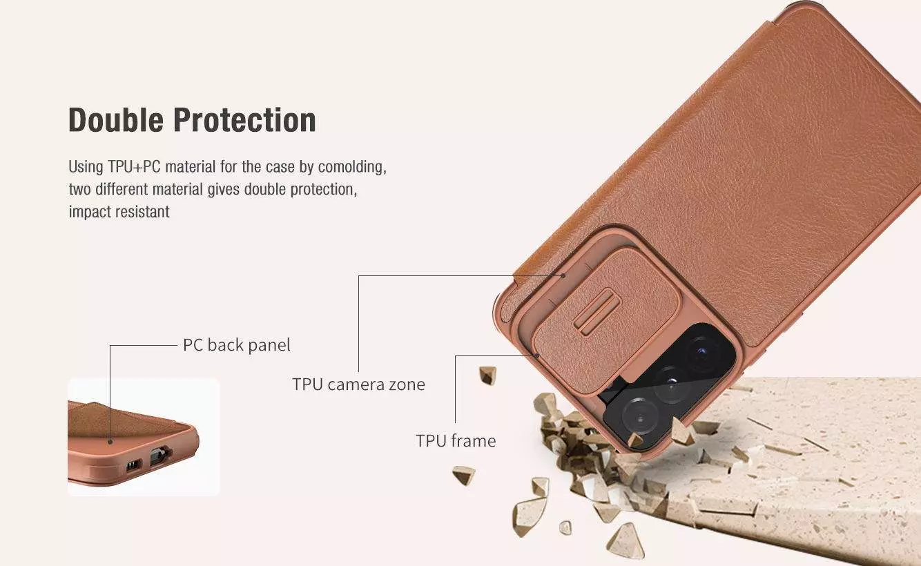 Чохол книжка Nillkin Qin Pro (шторка на камеру) для Samsung Galaxy S22 Black (Чорний)