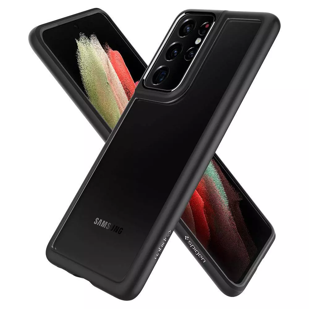 Противоударный чехол бампер Spigen Ultra Hybrid для Samsung Galaxy S22 Ultra Transparent (Прозрачный) ACS03918