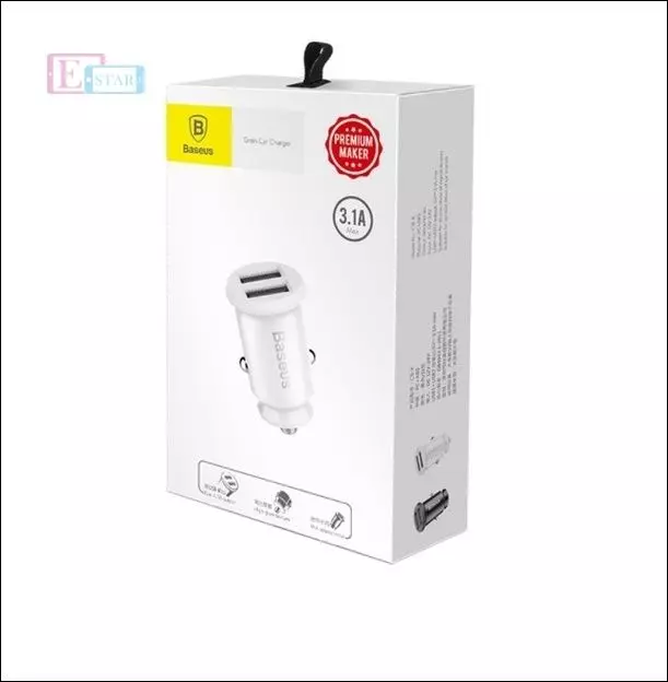 Автомобильная зарядка от прикуривателя Baseus Small Rice Grain White (Белый) CCALL-ML02