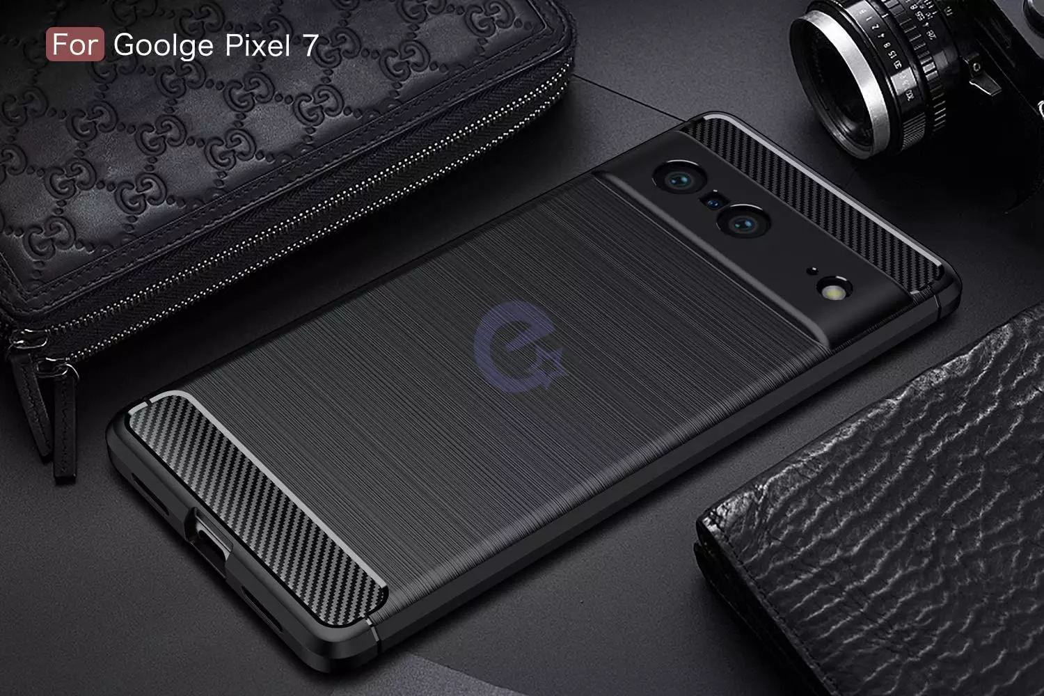 Протиударний чохол бампер для Google Pixel 7 iPaky Carbon Fiber Blue (Синій)