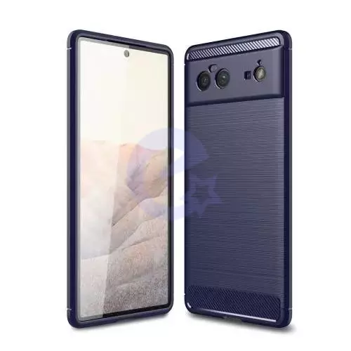 Протиударний чохол бампер для Google Pixel 7 iPaky Carbon Fiber Blue (Синій)