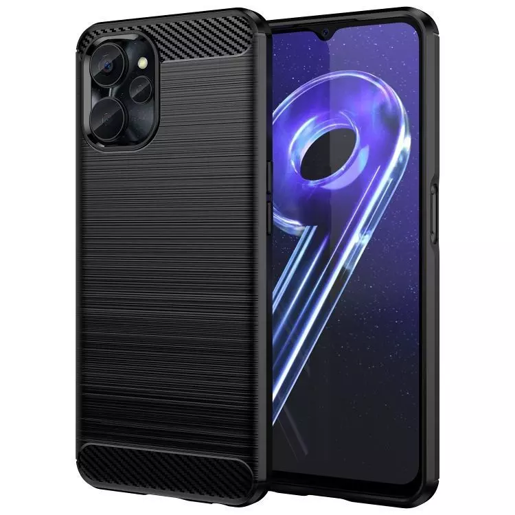 Противоударный чехол бампер для Realme 10s iPaky Carbon Fiber Black (Черный)