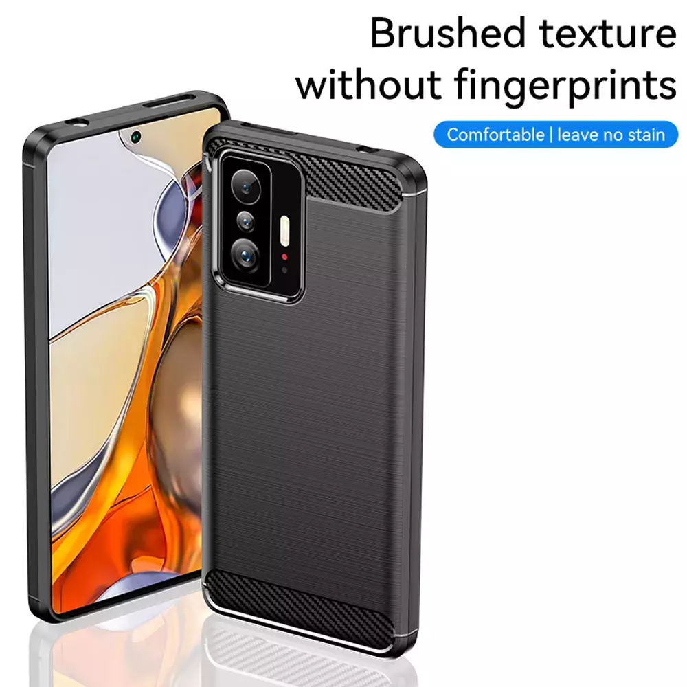 Противоударный чехол бампер для Infinix Hot 20i iPaky Carbon Fiber Grey (Серый)