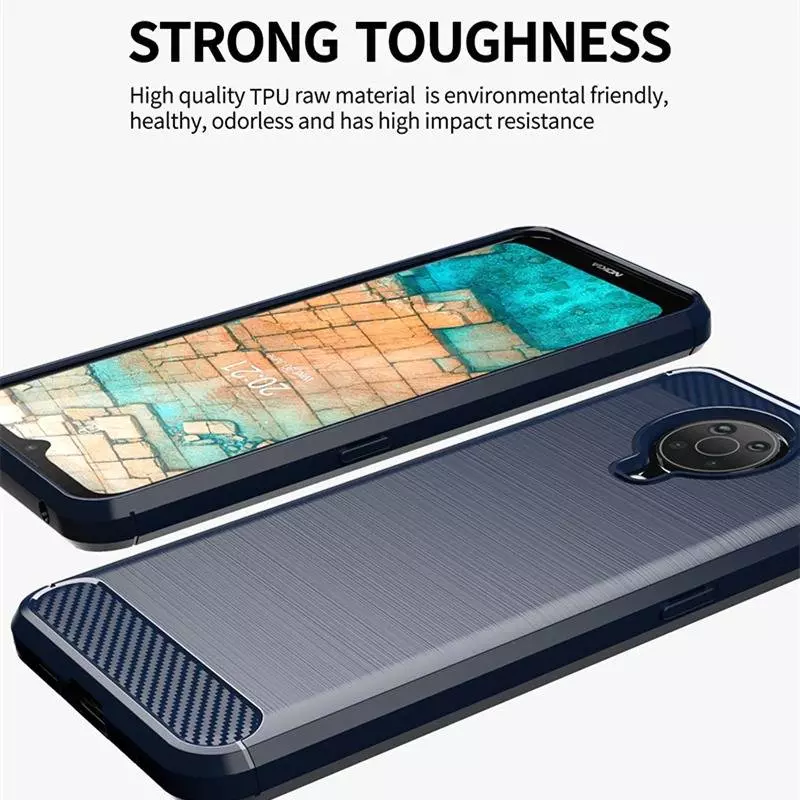 Протиударний чохол бампер для Nokia G50 iPaky Carbon Fiber Red (Червоний)