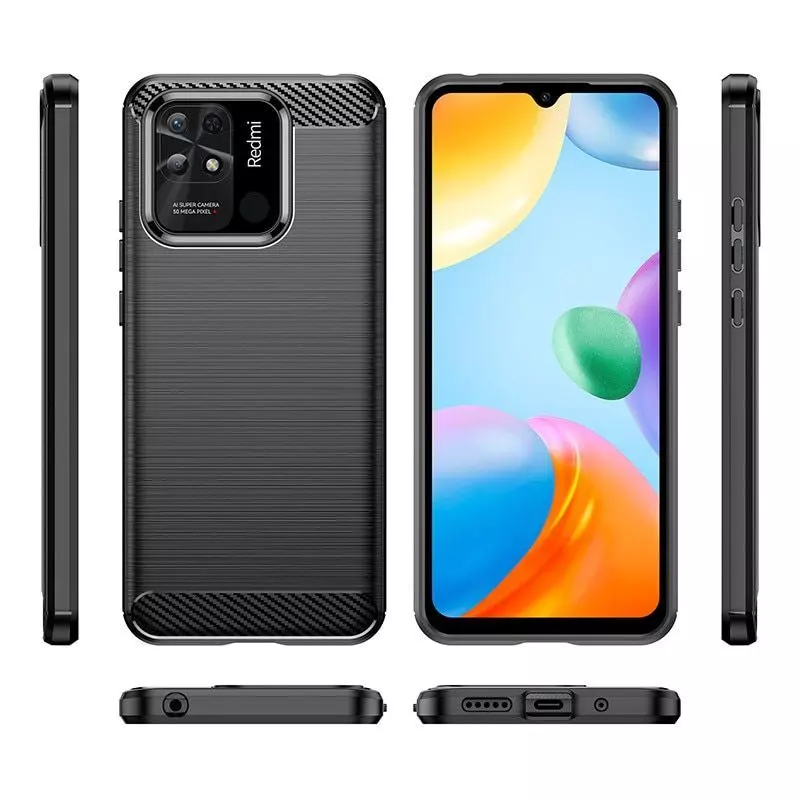 Противоударный чехол бампер для Realme Narzo 50A 5G iPaky Carbon Fiber Black (Черный)