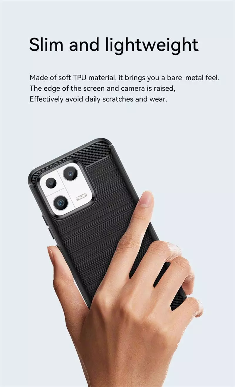 Противоударный чехол бампер для Xiaomi 13 iPaky Carbon Fiber Grey (Серый)