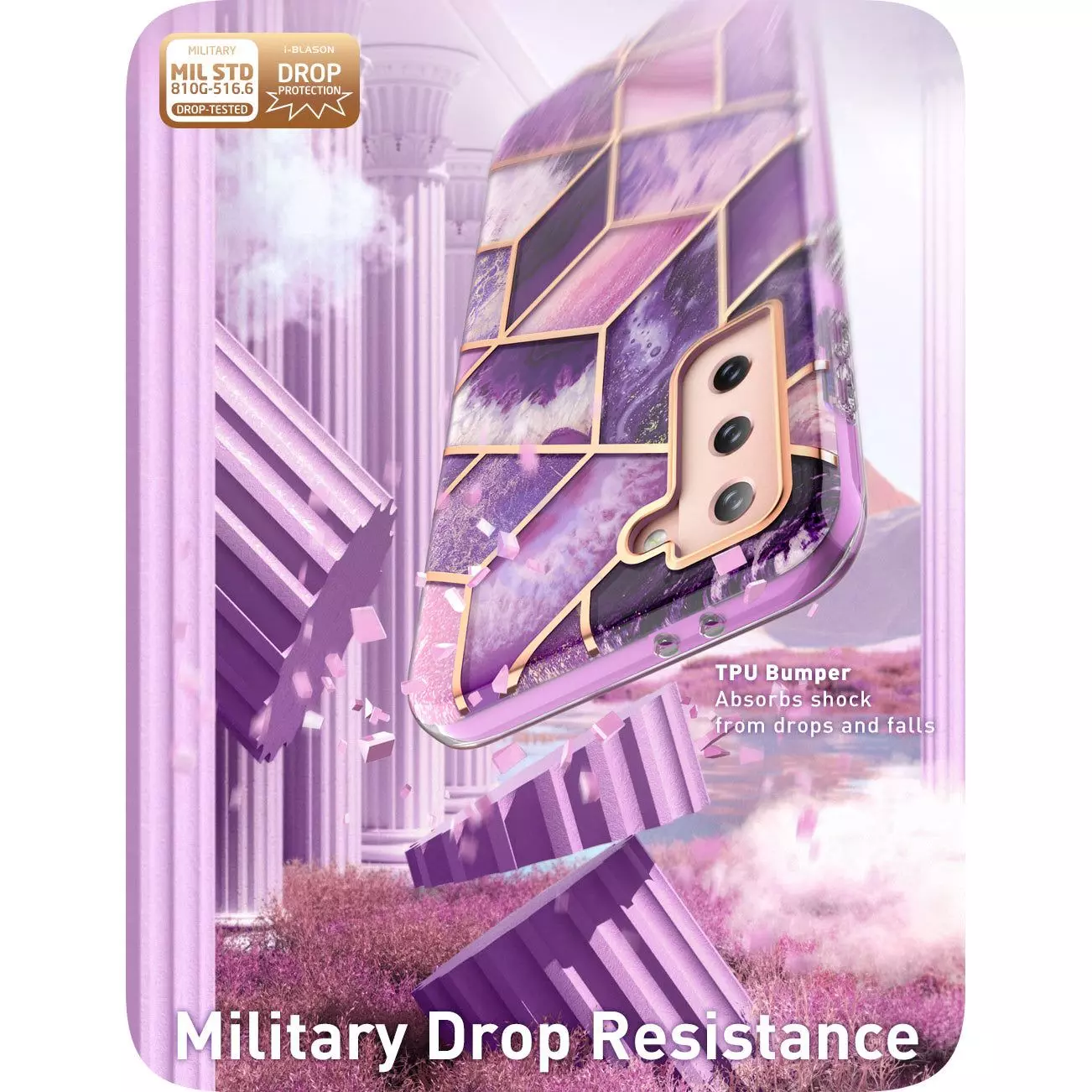 Протиударний чохол бампер i-Blason Cosmo для Samsung Galaxy S22 Plus Purple (Пурпурний)