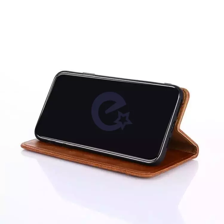 Чехол книжка для Vivo Y33s / Y21 idools Retro Brown (Коричневый)