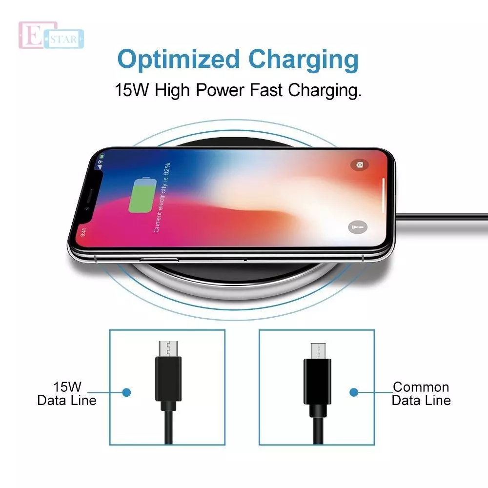 Стильна зарядна бездротова станція Qialino Wireless Fast Charging Ultra-thin Wireless Silver (Сріблястий)