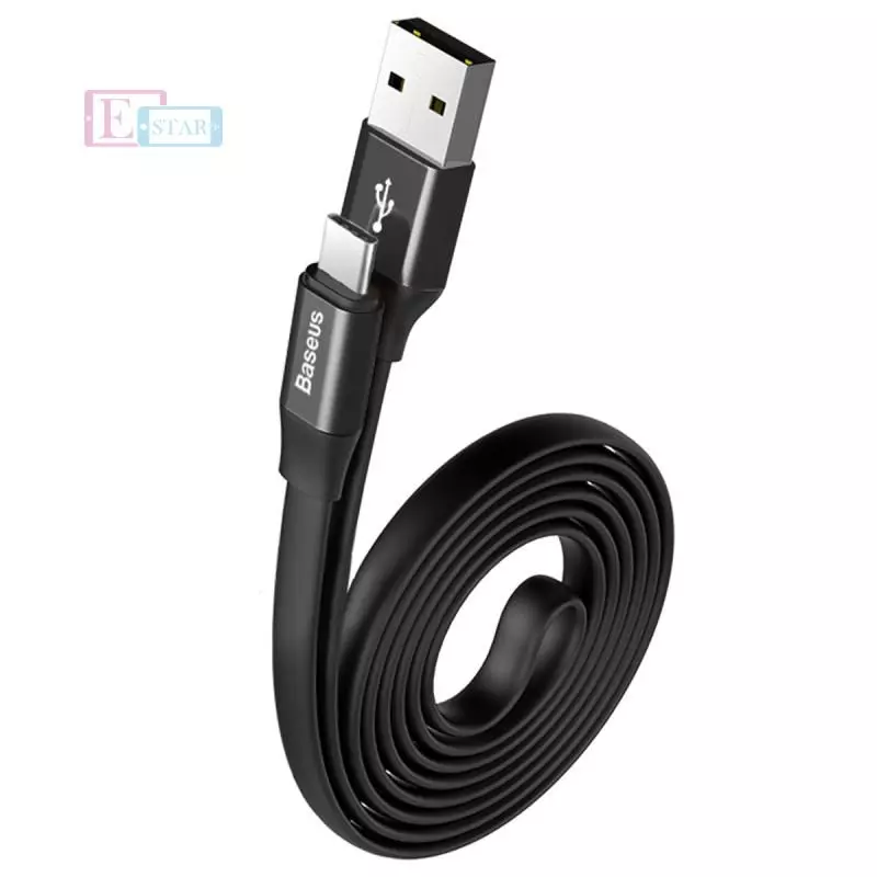 Кабель для заряджання та передачі даних Baseus Nimble Cable - Type C для планшетів та смартфонів Black/Silver (Чорний/Сріблястий)
