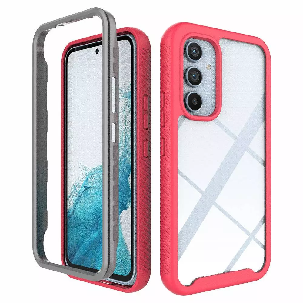 Протиударний чохол бампер для ZTE Blade V40 Pro Anomaly Hybrid 360 Pink / Grey (Рожевий / Сірий)