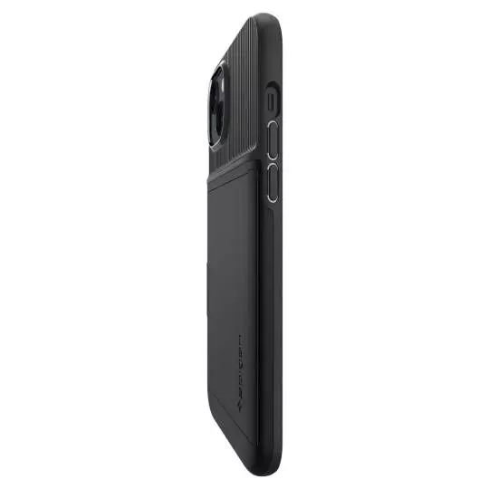 Противоударный чехол бампер Spigen Slim Armor CS (с отделом для карт) для iPhone 14 Pro Max Black (Черный) ACS04835 Противоударный чехол бампер Spigen Slim Armor CS (с отделом для карт) для iPhone 14 Pro Max Black (Черный) ACS04835
