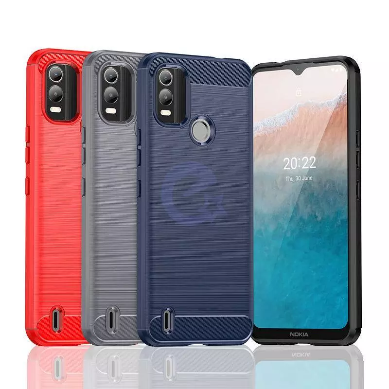 Протиударний чохол бампер для Motorola Moto E13 iPaky Carbon Fiber Red (Червоний)