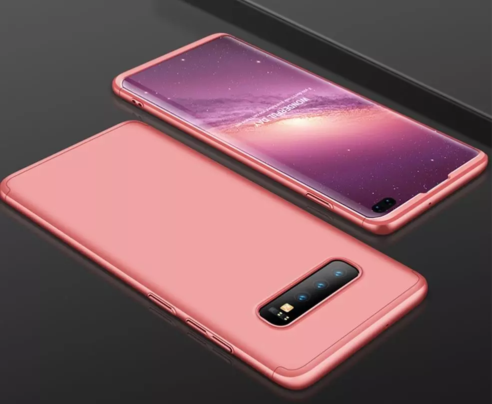 Ультратонкий чехол бампер для Samsung Galaxy S10 Plus GKK Dual Armor Rose Gold (Розовое Золото)
