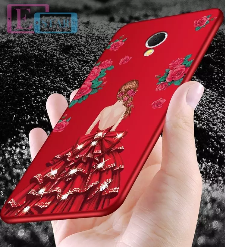 Чехол бампер для Huawei Honor 6A Anomaly Boom Red / Girl in Gold Dress (Красный / Девушка в Золотом)