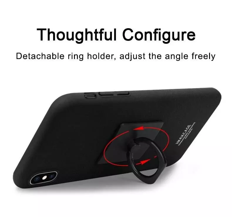 Чохол бампер для iPhone Xs Max Imak Cowboy (з кільцем-тримачем) Matte Black (Матовий Чорний)