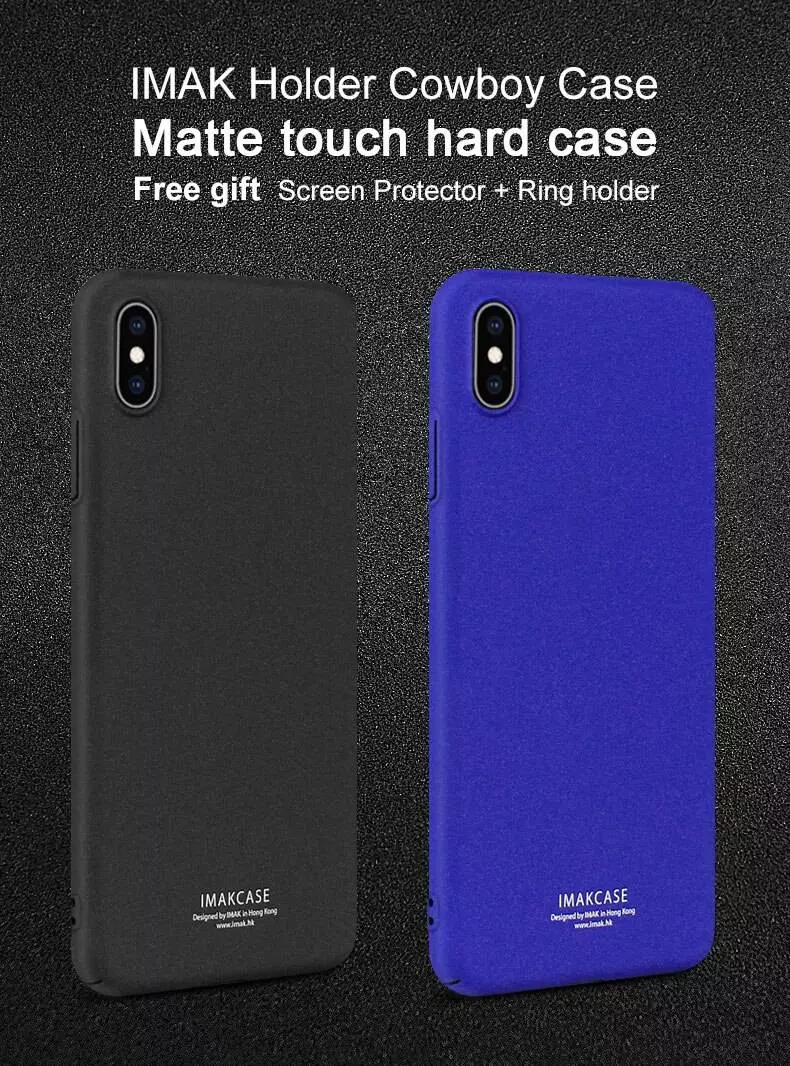 Чохол бампер для iPhone Xs Max Imak Cowboy (з кільцем-тримачем) Matte Black (Матовий Чорний)