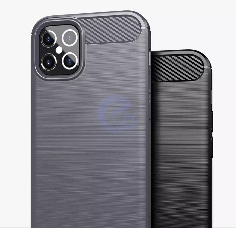 Противоударный чехол бампер для iPhone 12 mini iPaky Carbon Fiber Red (Красный)