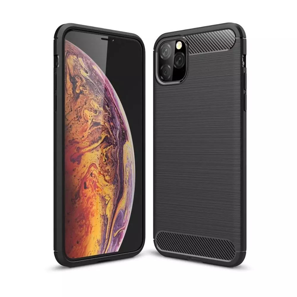 Протиударний чохол бампер для iPhone 11 Pro Max iPaky Carbon Fiber Black (Чорний)