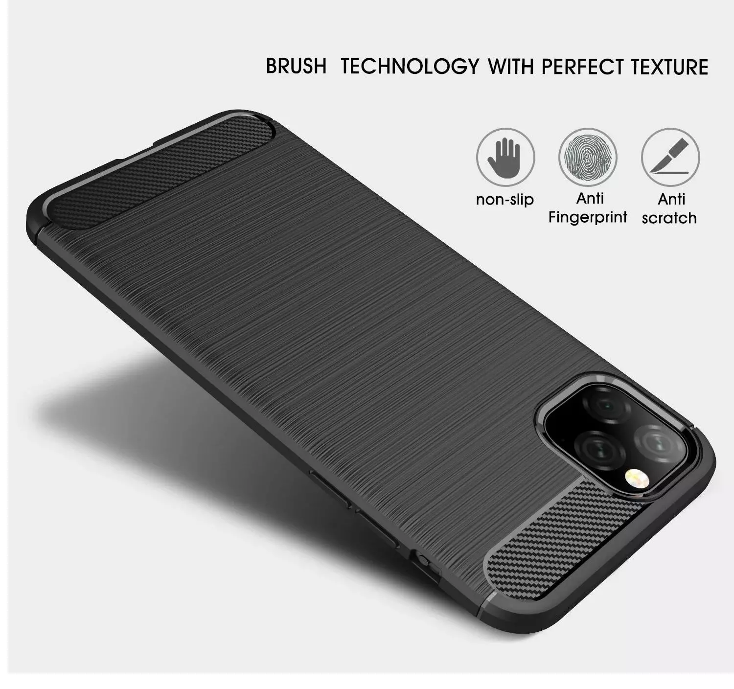 Протиударний чохол бампер для iPhone 11 Pro Max iPaky Carbon Fiber Black (Чорний)